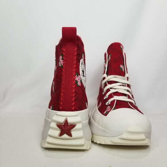 Converse Unisex Run Star Hike Rose Stitch Platforms Women Size 7 Red A14885C NWT - Picture 6 of 8